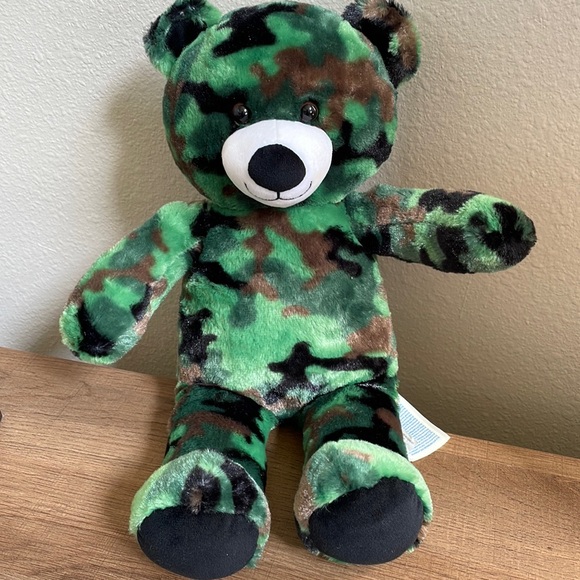 Build A Bear Workshop Camo Plush Military Army Green Teaddy Bear 17” Tall - Picture 1 of 7